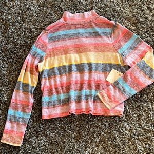 kohl’s super soft stripe mockneck sweater